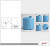 Dimensional spec drawing for Norwesco 6500 Gallon Vertical Storage Tank (119" L x 119" W x 150" H)