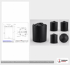 Dimensional spec drawing for Snyder 15000 Gallon Vertical Storage Tank (143" L x 143" W x 234" H)