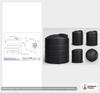 Dimensional spec drawing for Snyder 3650 Gallon Vertical Storage Tank (102" L x 102" W x 126" H)