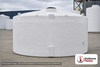 Snyder Industries 7000 Gallon ASTM XLPE Vertical Storage Tank. Crosslinked Linear Polyethylene; Natural White; dimensions 122.0in H x 142.0in W x 142.0in L; 1400.0 lb empty; 1.5 specific gravity rating; fittings: 1 Manway / Lid; max temp 140 deg  F / 60 deg  C; 3 Year Warranty. Manufacturer part number 5300700n40. Manufactured by Snyder. Sold by OneSource Plastics (https://www.onesourceplastics.com).