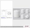 Dimensional spec drawing for Snyder 6000 Gallon Vertical Storage Tank (102" L x 102" W x 188" H)