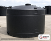 Snyder Industries 8750 Gallon ASTM Black Vertical Storage Tank. Polyethylene; Black; dimensions 146.0in H x 142.0in W x 142.0in L; 2000.0 lb empty; 1.5 specific gravity rating; fittings: 1 Manway / Lid; max temp 120 deg  F / 48 deg  C; 3 Year Warranty. Manufacturer part number 5360100n49. Manufactured by Snyder. Sold by OneSource Plastics (https://www.onesourceplastics.com).