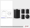 Dimensional spec drawing for Snyder 7900 Gallon Vertical Storage Tank (120" L x 120" W x 177" H)