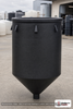 Snyder Industries 15 Gallon Heavy Duty Black Open Top Cone Bottom Mixing Tank. High Density Linear Polyethylene; Black; dimensions 28.0in H x 17.0in W x 17.0in L; 9.0 lb empty; 1.9 specific gravity rating; fittings: 1 Manway / Lid; max temp 100 deg  F / 37 deg  C. Manufacturer part number 1520000n51. Sold by OneSource Plastics (https://www.onesourceplastics.com).