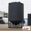 Snyder Industries 13000 Gallon Cone Bottom Tank. 13000 gallon capacity; Polyethylene; Black; dimensions 238.0in H x 142.0in W x 142.0in L; 3250.0 lb empty; 1.5 specific gravity rating; 30-degree cone bottom; fittings: 1 Manway / Lid; max temp 100 deg  F / 37 deg  C. Manufacturer part number 7490100n49. Manufactured by Snyder. Sold by OneSource Plastics (https://www.onesourceplastics.com).