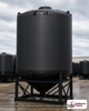 Snyder Industries 6500 Gallon Heavy Duty Cone Bottom Tank. 6500 gallon capacity; High Density Linear Polyethylene; Black; dimensions 273.0in H x 90.0in W x 90.0in L; 1980.0 lb empty; 1.9 specific gravity rating; 30-degree cone bottom; fittings: 1 Manway / Lid; max temp 100 deg  F / 37 deg  C. Manufacturer part number 7180000n51. Manufactured by Snyder. Sold by OneSource Plastics (https://www.onesourceplastics.com).
