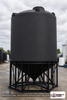 Snyder Industries 5500 Gallon Black Cone Bottom Tank. Polyethylene; Black; dimensions 241.0in H x 90.0in W x 90.0in L; 1500.0 lb empty; 1.5 specific gravity rating; fittings: 1 Manway / Lid; max temp 100 deg  F / 37 deg  C. Manufacturer part number 7040000n49. Sold by OneSource Plastics (https://www.onesourceplastics.com).