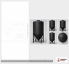 Dimensional spec drawing for Snyder 4100 Gallon Cone Bottom Tank (90" L x 90" W x 197" H)