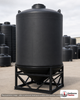 Snyder Industries 3000 Gallon Heavy Duty Cone Bottom Tank. 3000 gallon capacity; High Density Linear Polyethylene; Black; dimensions 144.0in H x 90.0in W x 90.0in L; 670.0 lb empty; 1.9 specific gravity rating; 30-degree cone bottom; fittings: 1 Manway / Lid; max temp 100 deg  F / 37 deg  C. Manufacturer part number 5150000n51. Manufactured by Snyder. Sold by OneSource Plastics (https://www.onesourceplastics.com).
