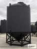 Snyder Industries 2600 Gallon Black Heavy Duty Cone Bottom Tank. High Density Linear Polyethylene; Black; dimensions 139.0in H x 90.0in W x 90.0in L; 570.0 lb empty; 1.9 specific gravity rating; fittings: 1 Manway / Lid; max temp 100 deg  F / 37 deg  C. Manufacturer part number 5100000n51. Sold by OneSource Plastics (https://www.onesourceplastics.com).
