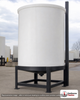 Chem-Tainer 750 Gallon 15 Degree Plastic Vertical Cone Bottom Tank. 750.0 gallon capacity; Polyethylene; dimensions 69.0in H x 64.0in W x 64.0in L; 225.0 lb empty; 2.0 specific gravity rating. Manufacturer part number TC6258CA. Sold by OneSource Plastics (https://www.onesourceplastics.com).