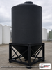 Snyder Industries 3600 Gallon Black Heavy Duty HDPE Cone Bottom Tank. High Density Linear Polyethylene; Black; dimensions 125.0in H x 102.0in W x 102.0in L; 1090.0 lb empty; 1.9 specific gravity rating; fittings: 1 Manway / Lid; max temp 100 deg  F / 37 deg  C; 3 Year Warranty. Manufacturer part number 8050000N51. Sold by OneSource Plastics (https://www.onesourceplastics.com).
