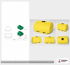 Dimensional spec drawing for Enduraplas 150 Gallon Horizontal Leg Tank (46" L x 41" W x 33" H)