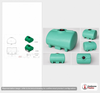 Dimensional spec drawing for Enduraplas 150 Gallon Horizontal Leg Tank (46" L x 41" W x 33" H)