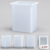 Dimensional spec drawing for Chem-Tainer 14 Gallon Rectangular Open Top Tank (12" L x 12" W x 24" H)