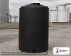 Chem-Tainer 45 Gallon Vertical Storage Tank. Polyethylene; Black; 51" H x 18" W x 18" L; fittings: 1 Outlet, 1 Manway / Lid