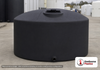 Chem-Tainer 1700 Gallon Vertical Storage Tank. Polyethylene; Black; dimensions 78.0in H x 86.0in W x 86.0in L; 275.0 lb empty; 1.5 specific gravity rating; fittings: 1 Outlet , 1 Manway / Lid; max temp 120 deg  F / 48 deg  C; 3 Year Warranty. Manufacturer part number TC1701IC-BLACK. Sold by OneSource Plastics (https://www.onesourceplastics.com).