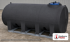 Enduraplas 3000 Gallon Black Horizontal Sump Bottom Leg Tank w/ Frame. Polyethylene; Black; dimensions 94.0in H x 87.0in W x 130.0in L; 1210.0 lb empty; 1.9 specific gravity rating; fittings: 1 Manway / Lid; 10 Year Warranty with Activation. Manufacturer part number THD03000KB. Sold by OneSource Plastics (https://www.onesourceplastics.com).