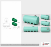 Dimensional spec drawing for Enduraplas 2200 Gallon Horizontal Leg Tank (130" L x 71" W x 75" H)