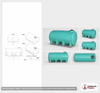 Dimensional spec drawing for Enduraplas 2800 Gallon Horizontal Leg Tank (145" L x 97" W x 76" H)