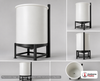 Dimensional spec drawing for Chem-Tainer 500 Gallon Open Top - Cone Bottom (52" L x 52" W x 64" H)
