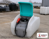 Enduraplas 55 Gallon Compact Plastic Portable Diesel Fuel Boss Tank with Pump and Fuel Nozzle. Polyethylene; dimensions 30.0in H x 27.0in W x 32.0in L; 80.0 lb empty. Manufacturer part number EP-RDU055C10D. Sold by OneSource Plastics (https://www.onesourceplastics.com).