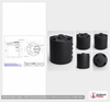 Dimensional spec drawing for Snyder 90 Gallon Vertical Storage Tank (34" L x 34" W x 41" H)