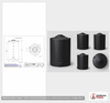 Dimensional spec drawing for Snyder 70 Gallon Vertical Storage Tank (23" L x 23" W x 41" H)