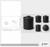 Dimensional spec drawing for Snyder 70 Gallon Vertical Storage Tank (23" L x 23" W x 42" H)