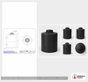 Dimensional spec drawing for Snyder 50 Gallon Vertical Storage Tank (23" L x 23" W x 38" H)