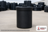 Snyder Industries 35 Gallon ASTM Black Heavy Duty Vertical Storage Tank. High Density Linear Polyethylene; Black; dimensions 36.0in H x 22.0in W x 22.0in L; 18.0 lb empty; 1.9 specific gravity rating; fittings: 1 Manway / Lid; max temp 120 deg  F / 48 deg  C; 3 Year Warranty. Manufacturer part number 1000110n51. Manufactured by Snyder. Sold by OneSource Plastics (https://www.onesourceplastics.com).