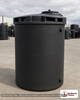 Snyder Industries 200 Gallon ASTM XLPE Black Heavy Duty Vertical Storage Tank. Crosslinked Linear Polyethylene; Black; dimensions 57.0in H x 40.0in W x 40.0in L; 75.0 lb empty; 1.9 specific gravity rating; fittings: 1 Manway / Lid; max temp 140 deg  F / 60 deg  C; 3 Year Warranty. Manufacturer part number 5720100n48. Manufactured by Snyder. Sold by OneSource Plastics (https://www.onesourceplastics.com).