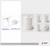 Dimensional spec drawing for Snyder 150 Gallon Vertical Storage Tank (34" L x 34" W x 61" H)