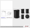 Dimensional spec drawing for Snyder 200 Gallon Vertical Storage Tank (40" L x 40" W x 57" H)