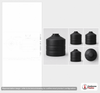 Dimensional spec drawing for Snyder 300 Gallon Vertical Storage Tank (46" L x 46" W x 51" H)