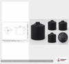 Dimensional spec drawing for Snyder 330 Gallon Vertical Storage Tank (48" L x 48" W x 55" H)