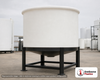 Chem-Tainer 75 Gallon 30 Degree Plastic Cone Bottom Tank. 75.0 gallon capacity; Polyethylene; dimensions 24.0in H x 38.0in W x 38.0in L; 35.0 lb empty; 2.0 specific gravity rating. Manufacturer part number TC3024CB. Sold by OneSource Plastics (https://www.onesourceplastics.com).