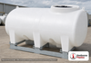 Enduraplas 800 Gallon White Horizontal Sump Bottom Leg Tank w/ Frame. Polyethylene; Natural White; dimensions 56.0in H x 60.0in W x 94.0in L; 341.0 lb empty; 1.9 specific gravity rating; fittings: 1 Manway / Lid; 10 Year Warranty with Activation. Manufacturer part number THD00800KW. Sold by OneSource Plastics (https://www.onesourceplastics.com).
