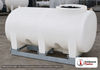 Enduraplas 500 Gallon White Horizontal Sump Bottom Leg Tank w/ Frame. Polyethylene; Natural White; dimensions 49.0in H x 57.0in W x 80.0in L; 442.0 lb empty; 1.9 specific gravity rating; fittings: 1 Manway / Lid; 10 Year Warranty with Activation. Manufacturer part number THD00500KW. Sold by OneSource Plastics (https://www.onesourceplastics.com).