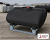 Enduraplas 250 Gallon Black Horizontal Sump Bottom Leg Tank w/ Frame. Polyethylene; Black; 38" H x 47" W x 55" L; fittings: