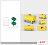 Dimensional spec drawing for Enduraplas 250 Gallon Horizontal Leg Tank (55" L x 47" W x 38" H)