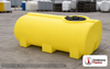 Enduraplas 300 Gallon Yellow Horizontal Sump Bottom Leg Tank. Polyethylene; Yellow; dimensions 34.0in H x 46.0in W x 74.0in L; 154.0 lb empty; 1.9 specific gravity rating; fittings: 1 Manway / Lid; 10 Year Warranty with Activation. Manufacturer part number THD00300Y. Sold by OneSource Plastics (https://www.onesourceplastics.com).