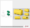 Dimensional spec drawing for Enduraplas 1000 Gallon Horizontal Leg Tank (94" L x 60" W x 70" H)