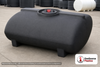 Enduraplas 250 Gallon Black Horizontal Sump Bottom Leg Tank. Polyethylene; Black; dimensions 37.0in H x 47.0in W x 55.0in L; 110.0 lb empty; 1.9 specific gravity rating; fittings: 1 Manway / Lid; 10 Year Warranty with Activation. Manufacturer part number THD00250B. Sold by OneSource Plastics (https://www.onesourceplastics.com).