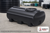 Enduraplas 300 Gallon Black Horizontal Sump Bottom Leg Tank. Polyethylene; Black; dimensions 34.0in H x 46.0in W x 74.0in L; 154.0 lb empty; 1.9 specific gravity rating; fittings: 1 Manway / Lid; 10 Year Warranty with Activation. Manufacturer part number THD00300B. Sold by OneSource Plastics (https://www.onesourceplastics.com).
