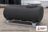 Enduraplas 400 Gallon Black Horizontal Sump Bottom Leg Tank w/ Frame. Polyethylene; Black; dimensions 45.0in H x 46.0in W x 74.0in L; 260.0 lb empty; 1.9 specific gravity rating; fittings: 1 Manway / Lid; 10 Year Warranty with Activation. Manufacturer part number THD00400KB. Sold by OneSource Plastics (https://www.onesourceplastics.com).