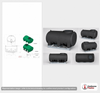 Dimensional spec drawing for Enduraplas 500 Gallon Horizontal Leg Tank (80" L x 57" W x 49" H)