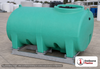 Enduraplas 800 Gallon Green Horizontal Sump Bottom Leg Tank w/ Frame. Polyethylene; Green; dimensions 56.0in H x 60.0in W x 94.0in L; 341.0 lb empty; 1.9 specific gravity rating; fittings: 1 Manway / Lid; 10 Year Warranty with Activation. Manufacturer part number THD00800KG. Sold by OneSource Plastics (https://www.onesourceplastics.com).