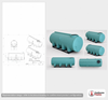 Dimensional spec drawing for Enduraplas 1010 Gallon Horizontal Leg Tank (130" L x 49" W x 59" H)