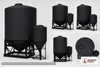 Dimensional spec drawing for Snyder 3600 Gallon Cone Bottom Tank (102" L x 102" W x 125" H)
